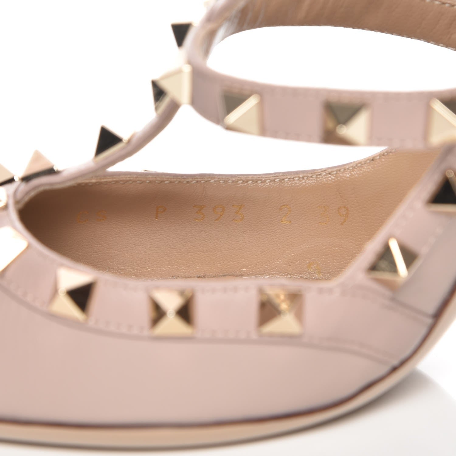 Valentino Garavani Calfskin Nappa Rockstud Ankle Strap 100mm Pumps 39 Poudre 8 of 8