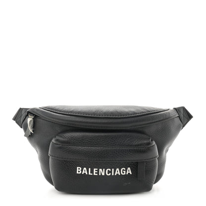 Balenciaga Smooth Calfskin Logo Everyday Beltpack XS Black White 1 of 12