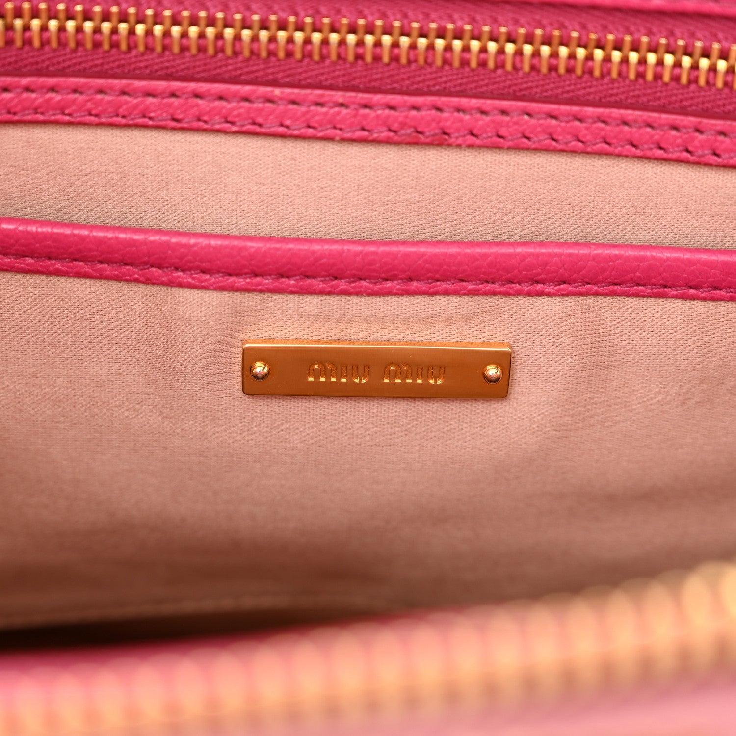 Miu Miu Goatskin Madras Bi-Color Bowling Bag Rosa Peonia 6 of 13