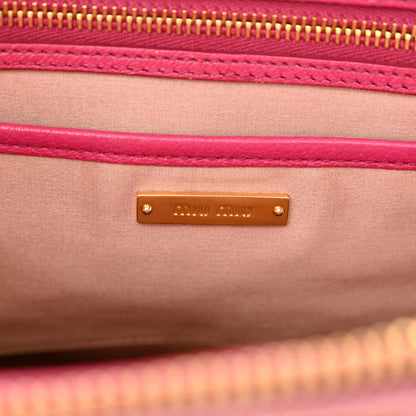 Miu Miu Goatskin Madras Bi-Color Bowling Bag Rosa Peonia 6 of 13