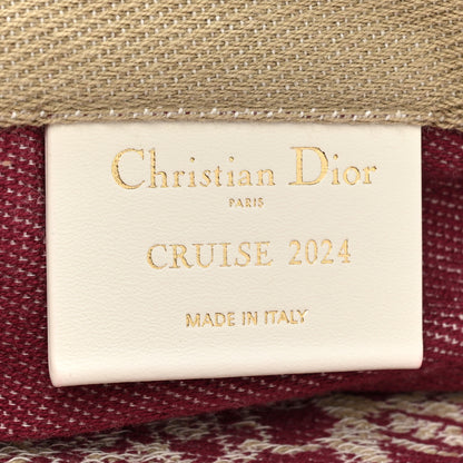 Christian Dior Canvas Print Cruise 2024 Mexico City Tote Ivory Burgundy 6 of 9