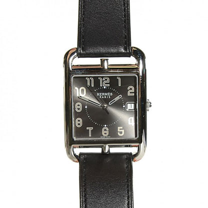 Hermes Stainless Steel Barenia 33mm Cape Cod Quartz Watch Noir 1 of 22