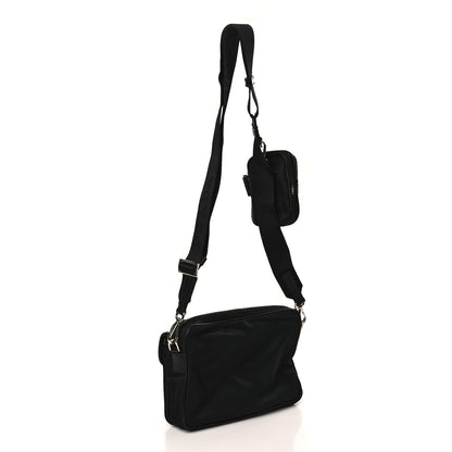 Prada Re-Nylon Saffiano Pocket Single Snap Buckle Shoulder Bag Black 3 of 9