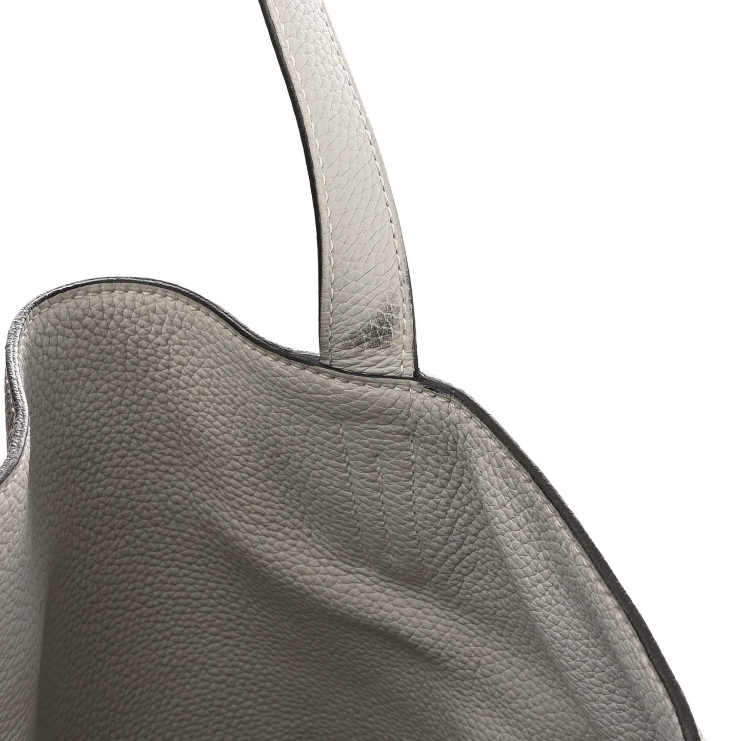 Taurillon Clemence Double Sens 36 Reversible Tote Gris Perle Etain