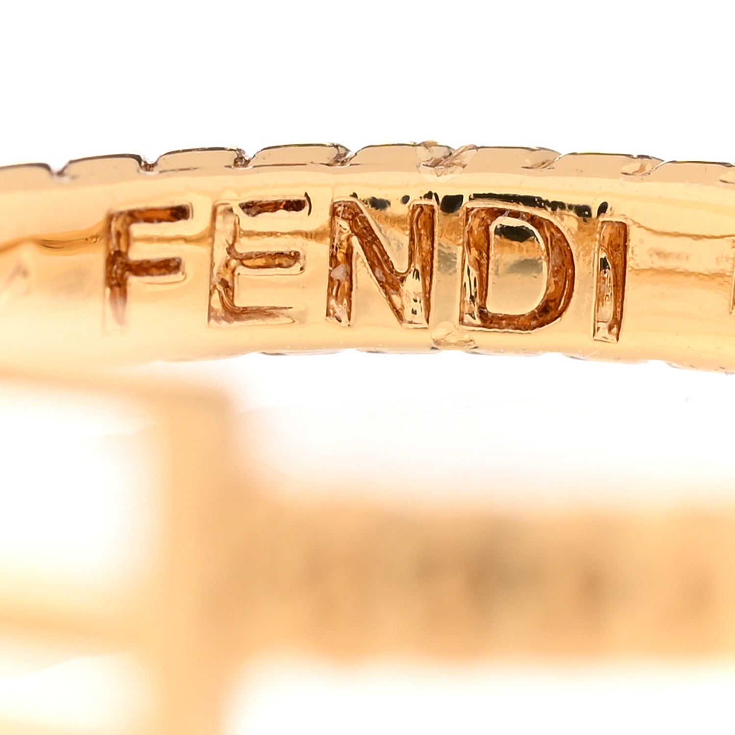 Fendi Metal FF Chain Ring S Gold 4 of 6