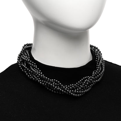Tiffany Sterling Silver Hematite Torsade Multi Strand Bead Necklace 2 of 5