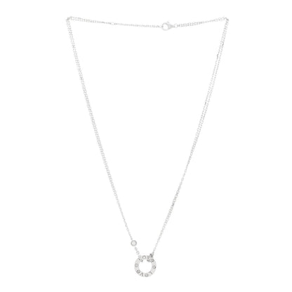 Cartier 18K White Gold 2 Diamond LOVE Necklace 3 of 7