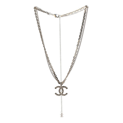 Chanel Crystal CC Multi Strand Chain Necklace Gold 3 of 5