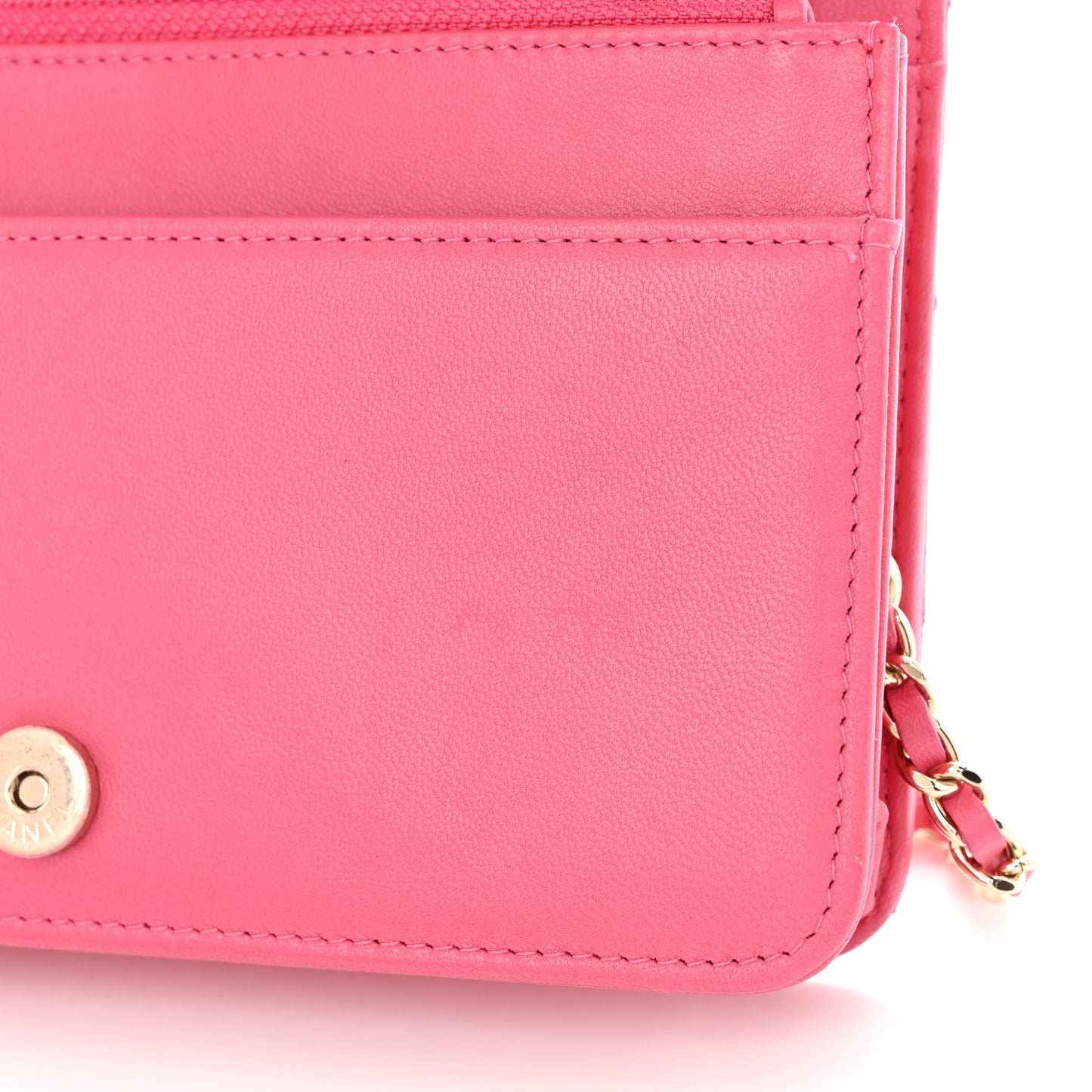 Lambskin Quilted All About Chanel Wallet On Chain WOC Pink