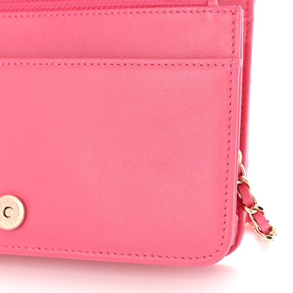 Chanel Lambskin Quilted All About Chanel Wallet On Chain WOC Pink 13 of 13