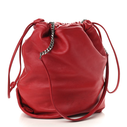 Saint Laurent Lambskin Teddy Drawstring Bag Eros Red 4 of 10