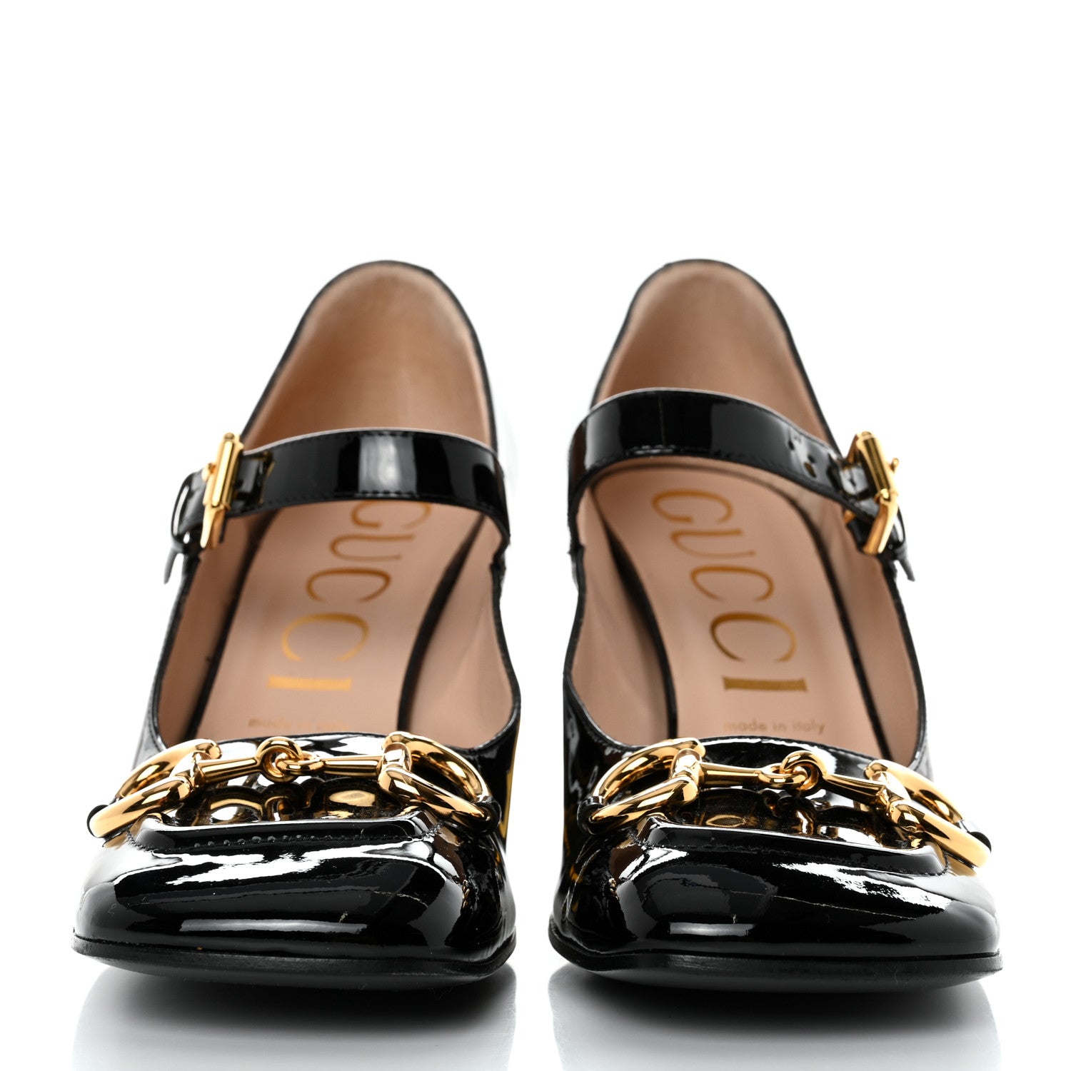 Gucci Patent Womens Horsebit Mid-Heel Mary Jane Pumps 41 Black 2 of 8