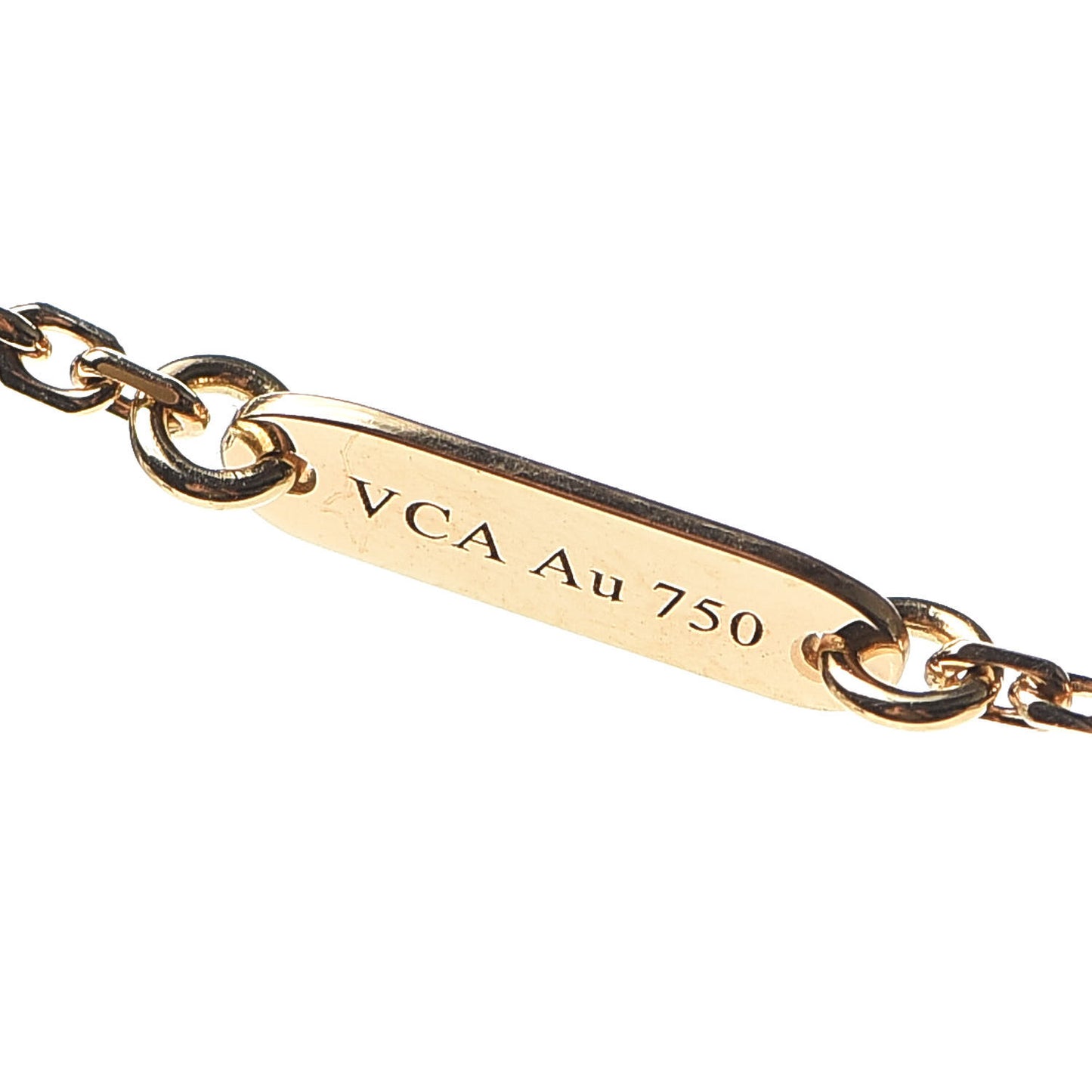 18K Yellow Gold Carnelian Vintage Alhambra Pendant Necklace