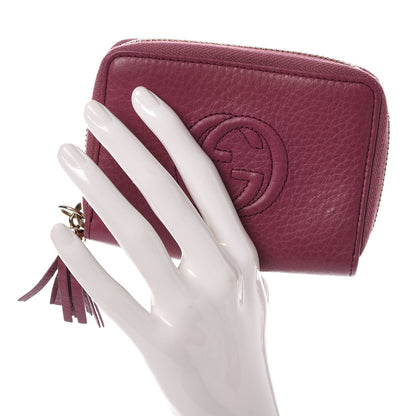Gucci Pebbled Calfskin Soho Compact Disco Zip Around Wallet Peonia Flower 2 of 7
