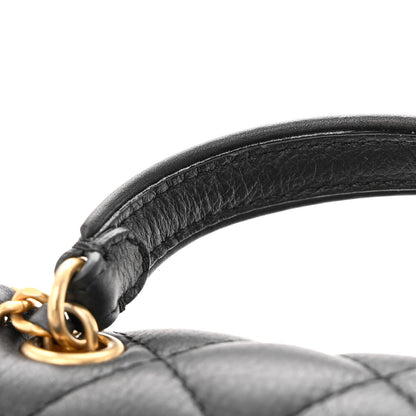Chanel Calfskin Quilted Top Handle Flap Black 11 of 13