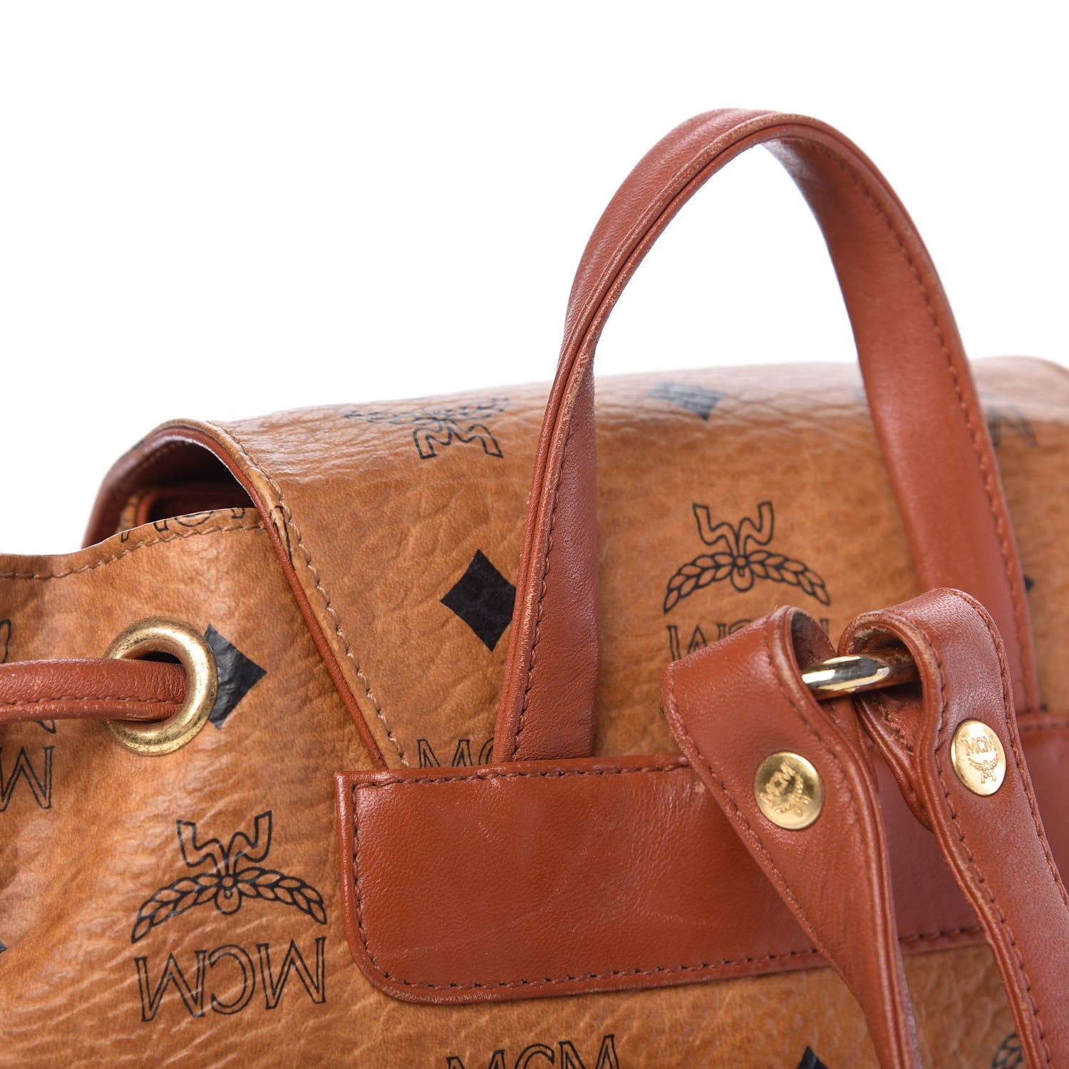 MCM Visetos Drawstring Backpack Cognac 11 of 11