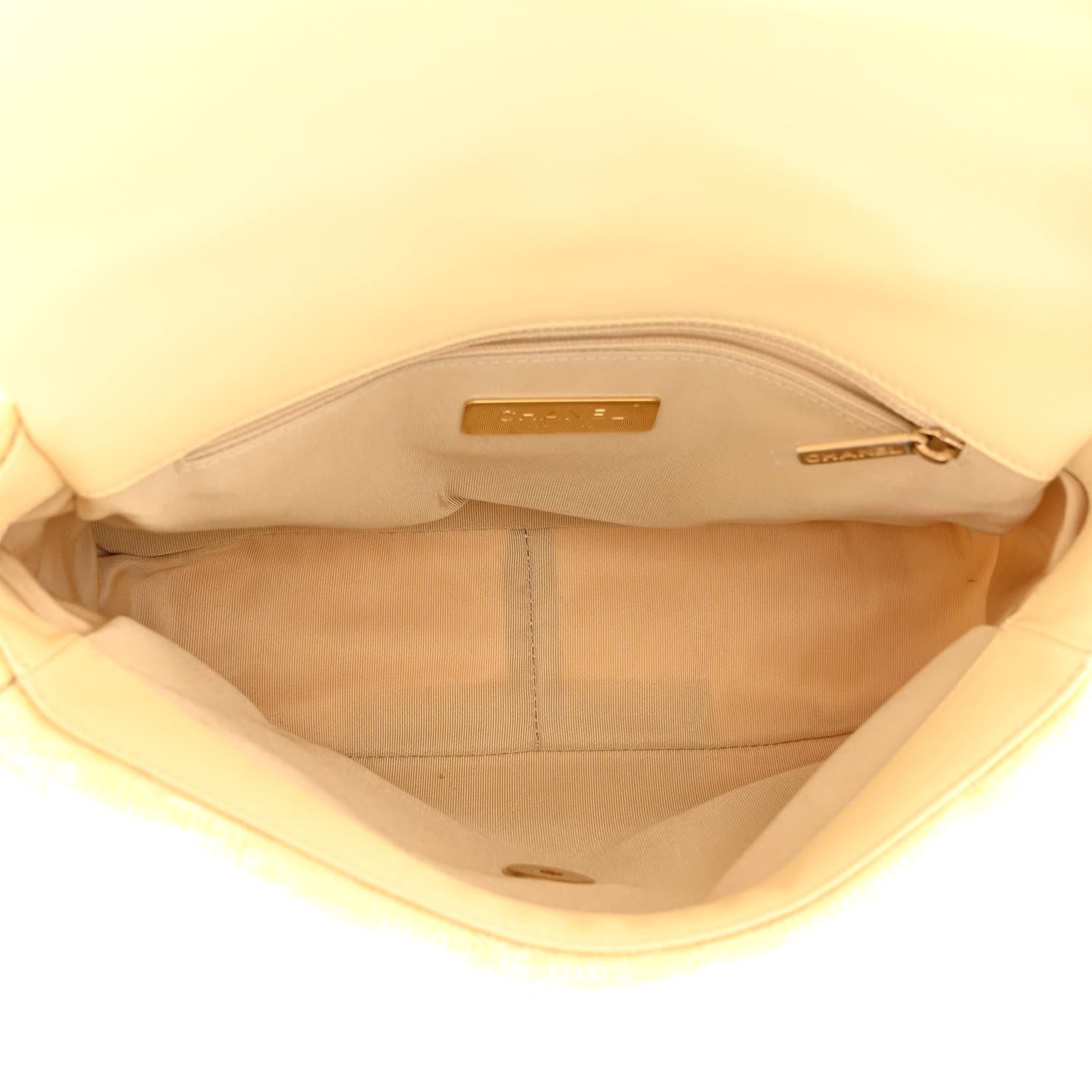 Chanel Sequin Quilted Medium Chanel 19 Flap Light Yellow 5 of 11