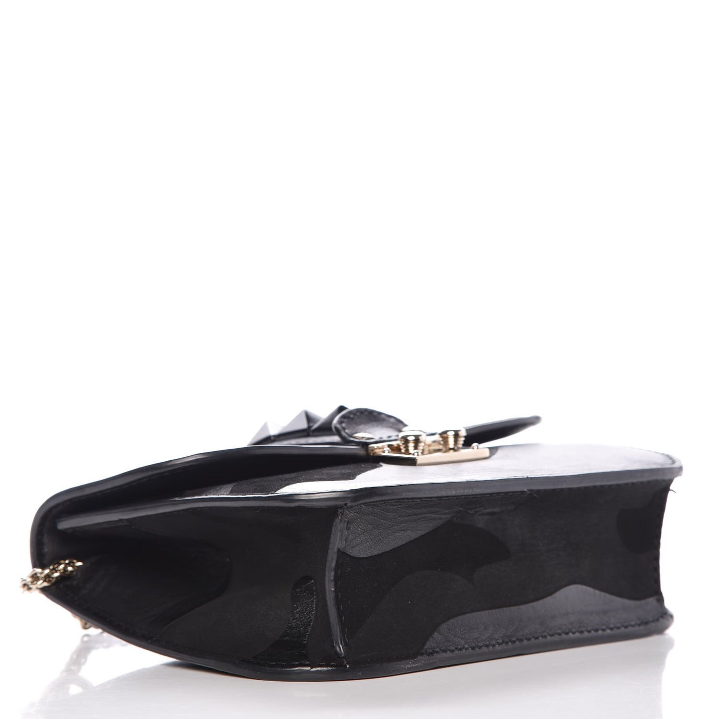 Nappa Camouflage Small Glam Lock Rockstud Flap Black