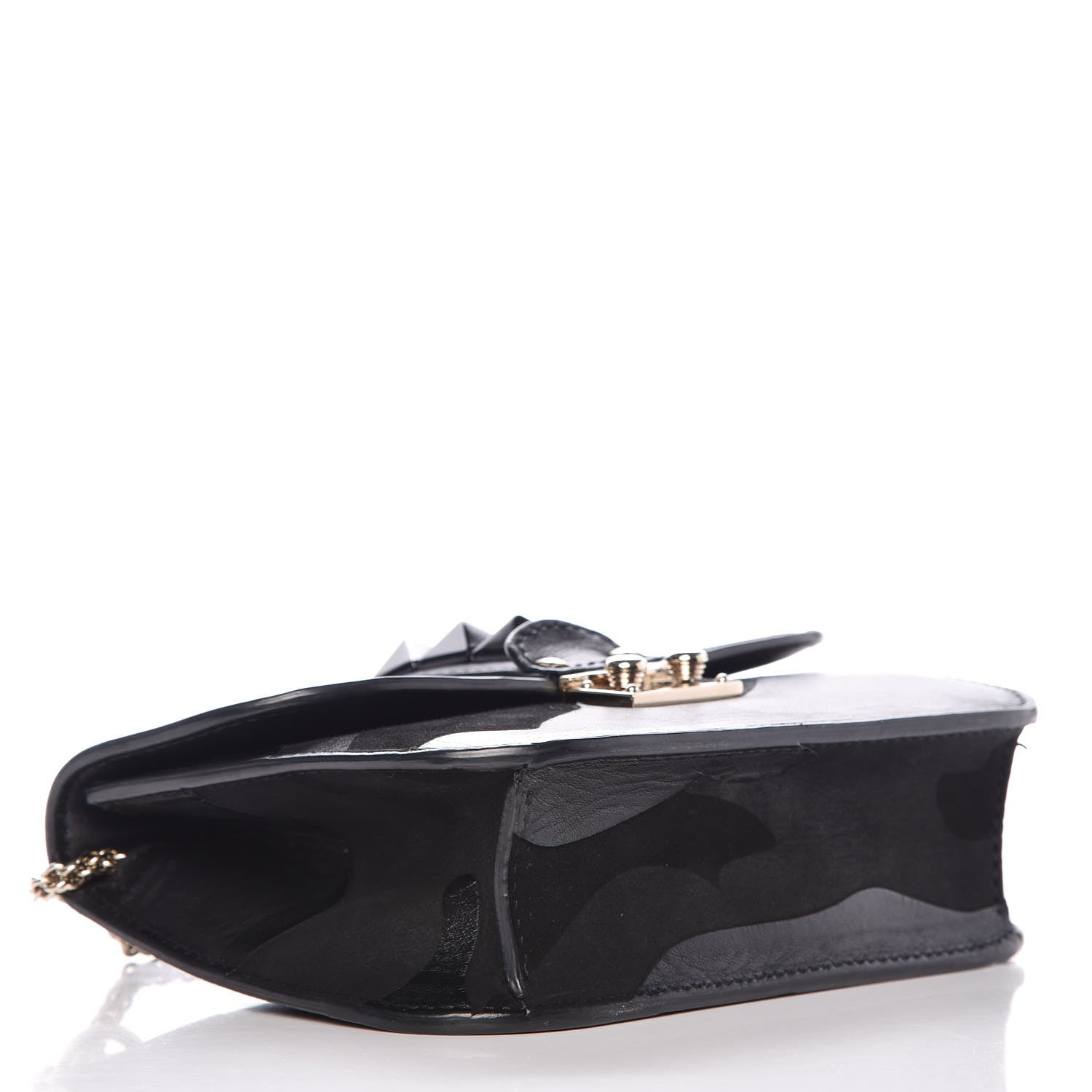 Valentino Garavani Nappa Camouflage Small Glam Lock Rockstud Flap Black 4 of 8