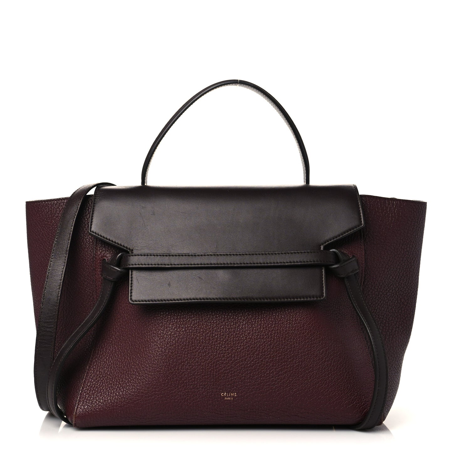 Goatskin Smooth Calfskin Mini Belt Bag Burgundy