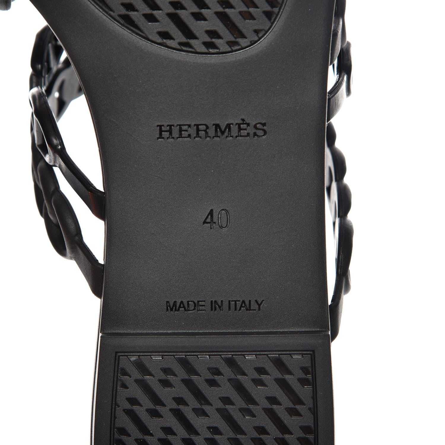 Hermes Rubber Chaine d'Ancre Nude Sandals 40 Black 6 of 8