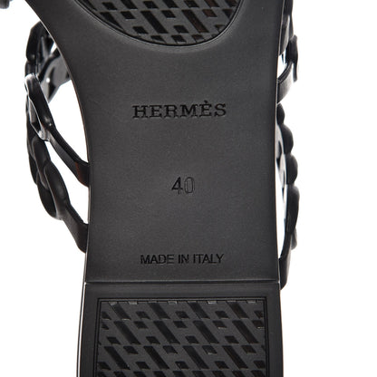 Hermes Rubber Chaine d'Ancre Nude Sandals 40 Black 6 of 8