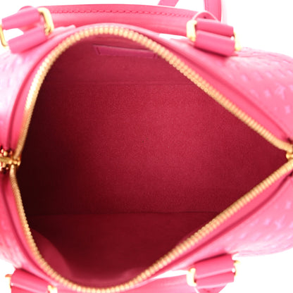 Louis Vuitton Calfskin Nanogram Embossed Speedy Bandouliere 20 Rose 5 of 17