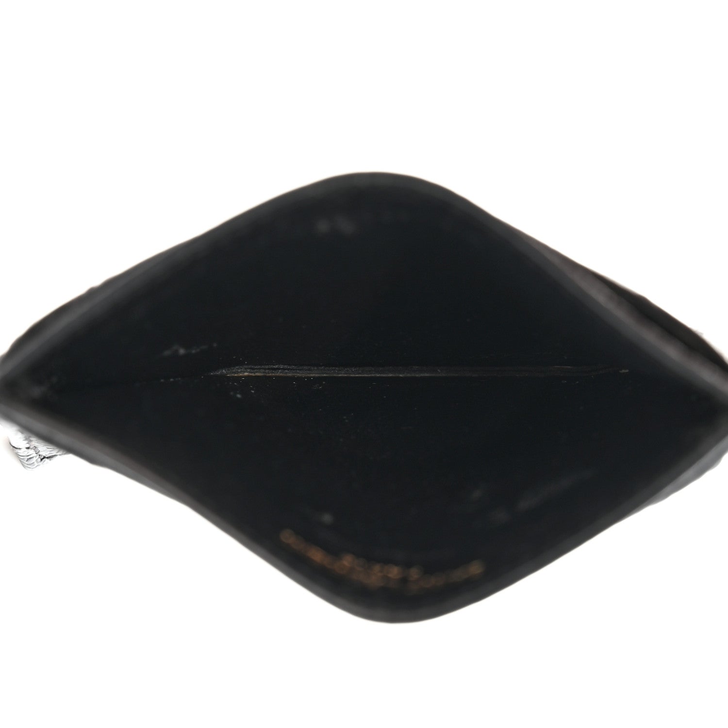 Saint Laurent Grain De Poudre Matelasse Chevron Monogram Credit Card Case Black 5 of 7