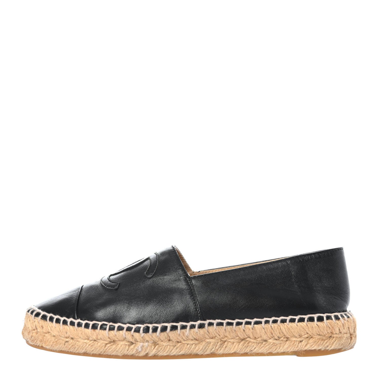 Chanel Lambskin CC Espadrilles 38 Black 1 of 4