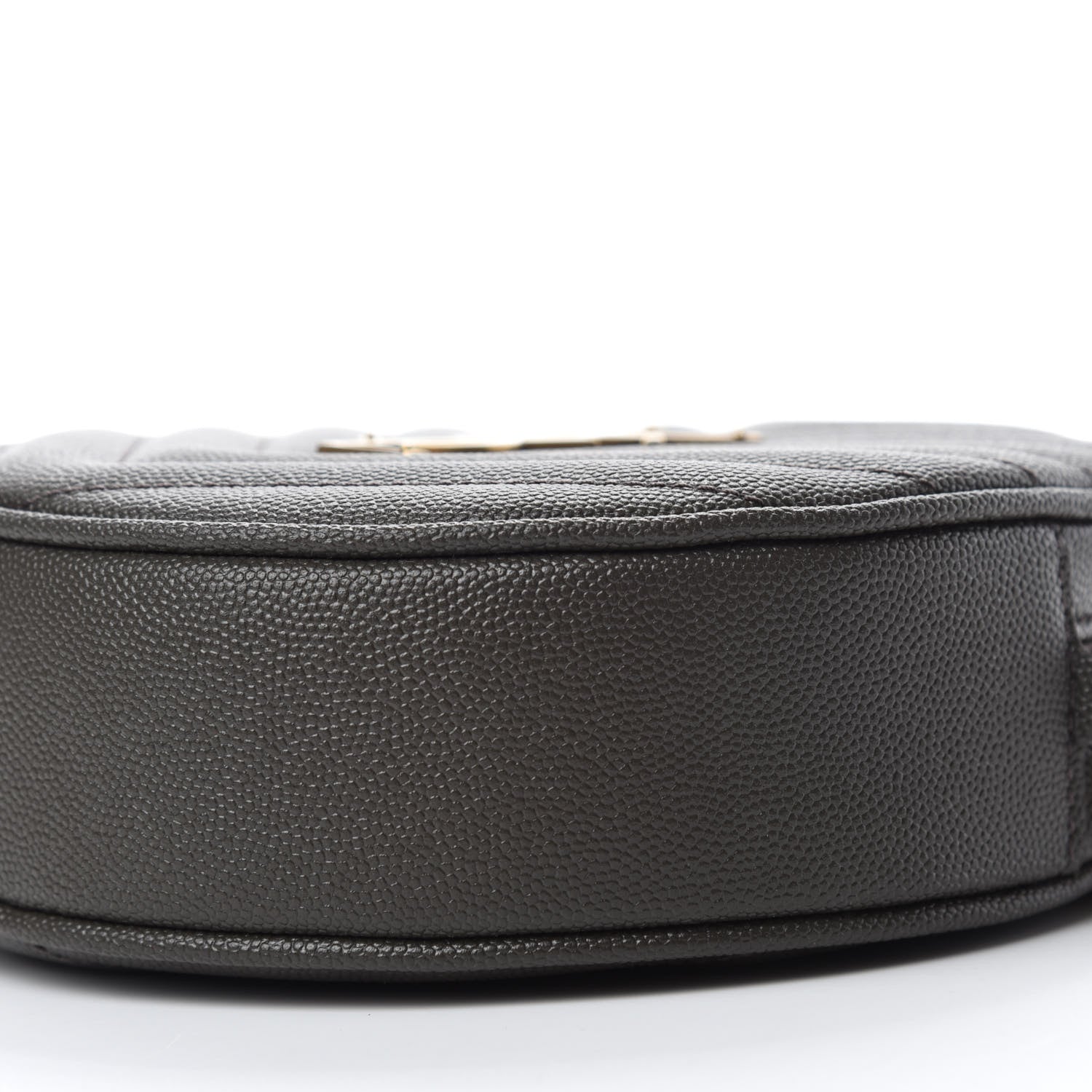 Saint Laurent Grain De Poudre Matelasse Chevron Quilted Round Vinyle Camera Bag Pebble 7 of 11