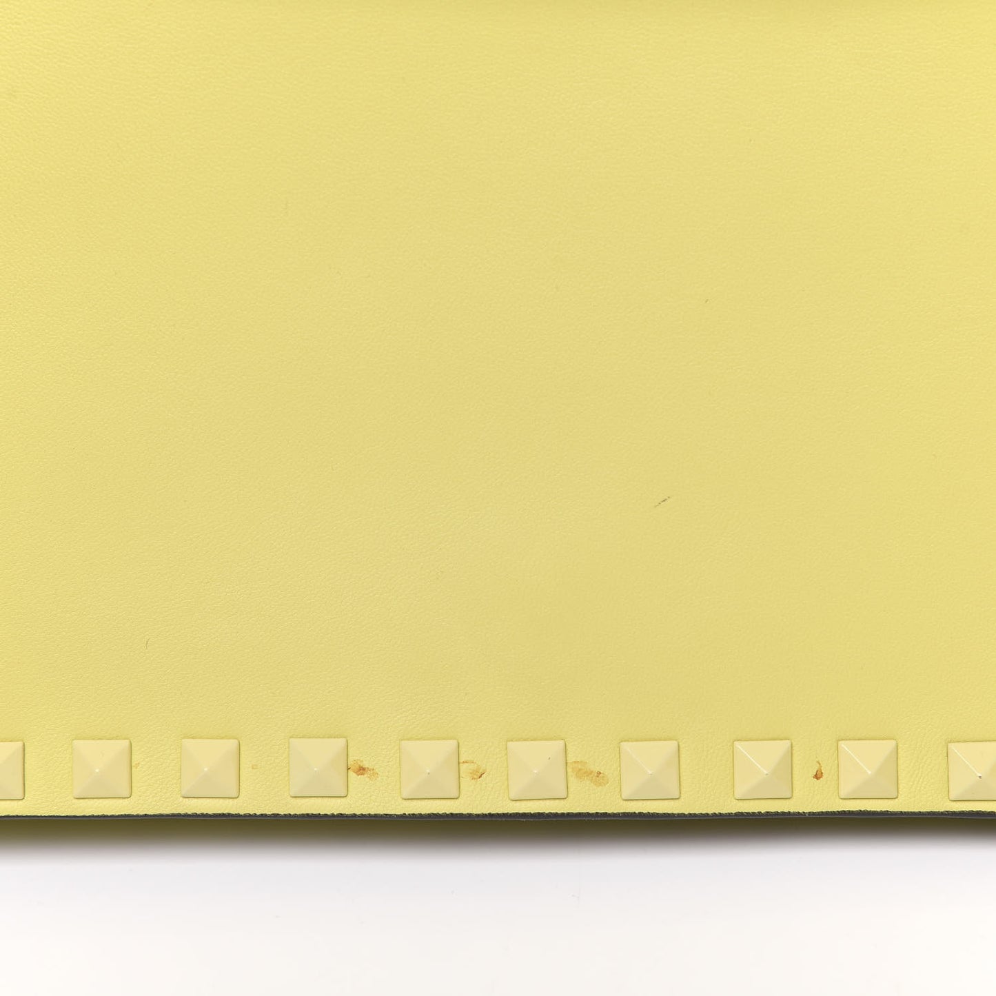 Nappa Monochrome Rockstud Wristlet Clutch Soft Yellow