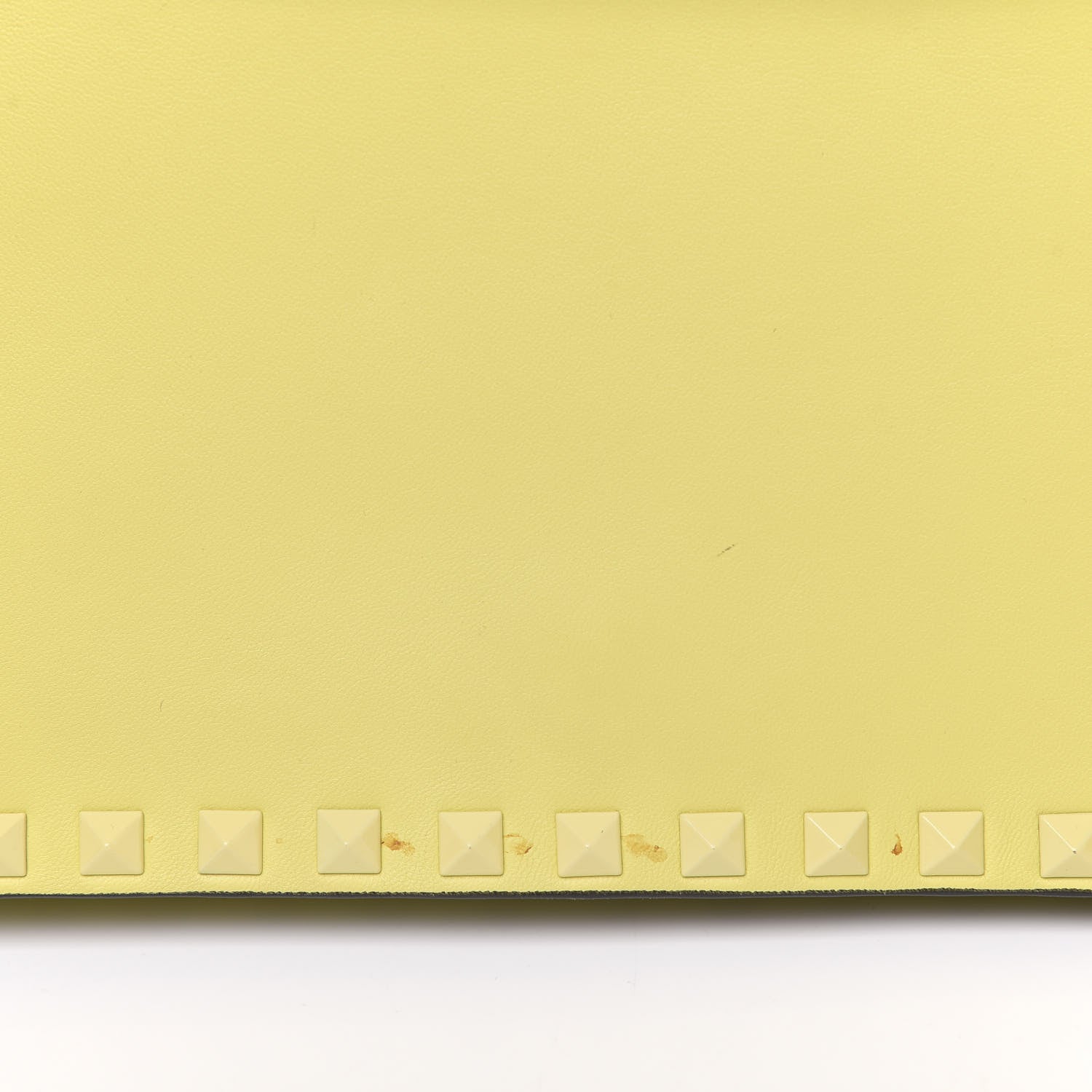 Valentino Garavani Nappa Monochrome Rockstud Wristlet Clutch Soft Yellow 11 of 14