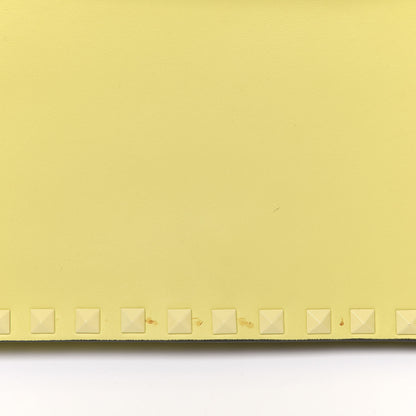 Valentino Garavani Nappa Monochrome Rockstud Wristlet Clutch Soft Yellow 11 of 14
