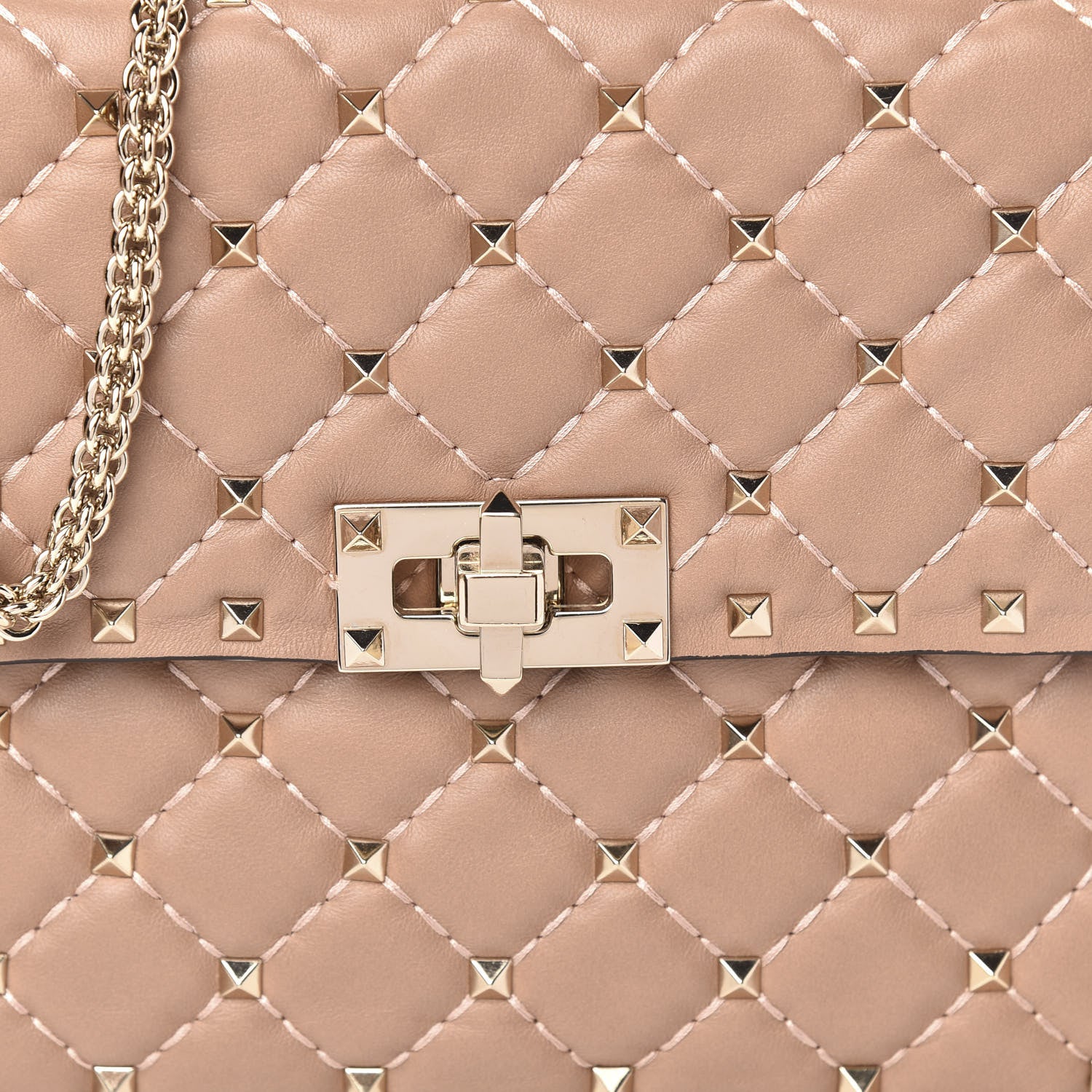 Valentino Garavani Nappa Medium Rockstud Spike Shoulder Bag Soft Noisette 9 of 9