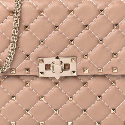 Valentino Garavani Nappa Medium Rockstud Spike Shoulder Bag Soft Noisette 9 of 9