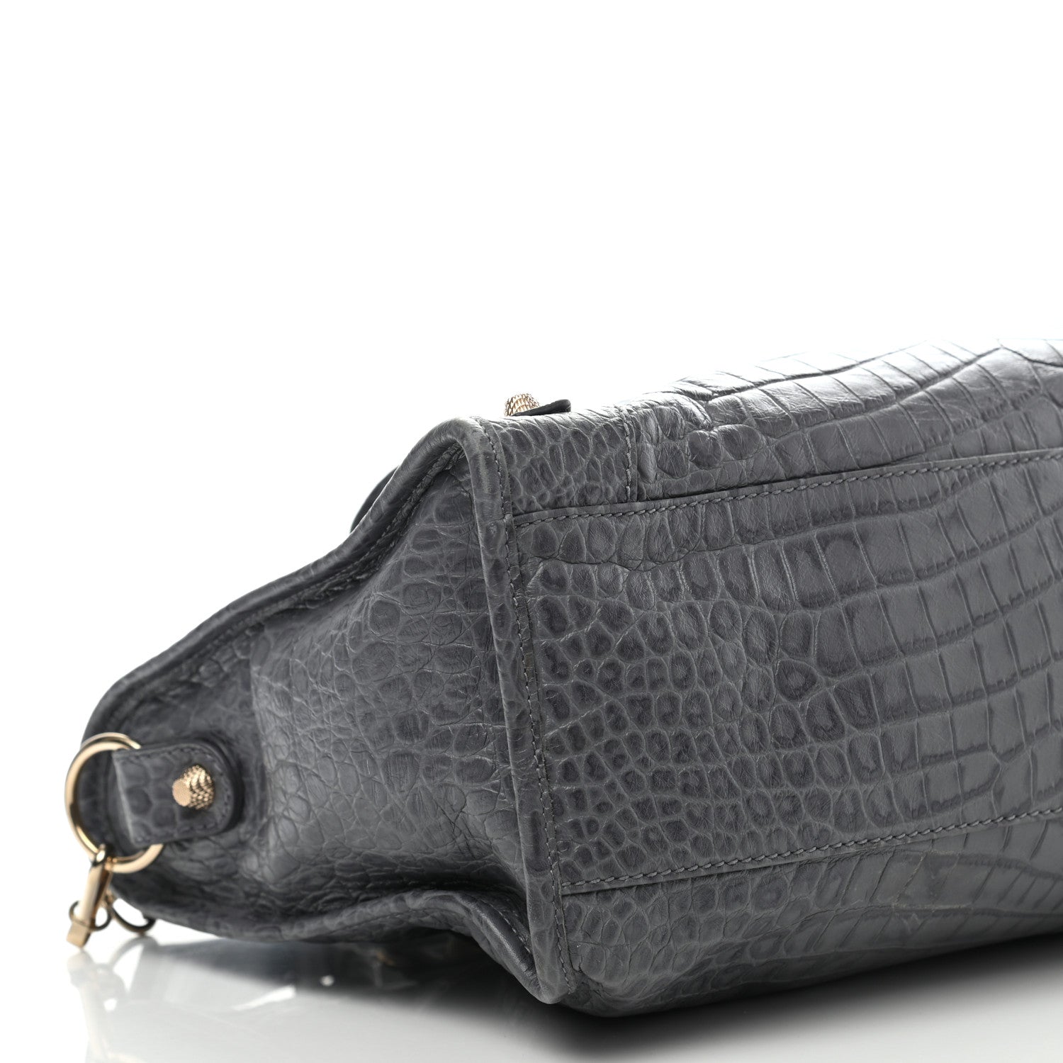 Balenciaga Calfskin Crocodile Embossed Giant 12 Gold Hardware City Gris Beton 8 of 13