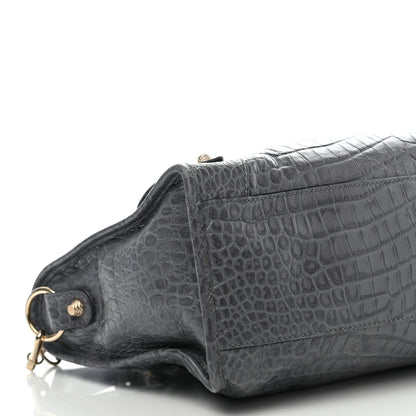 Balenciaga Calfskin Crocodile Embossed Giant 12 Gold Hardware City Gris Beton 8 of 13