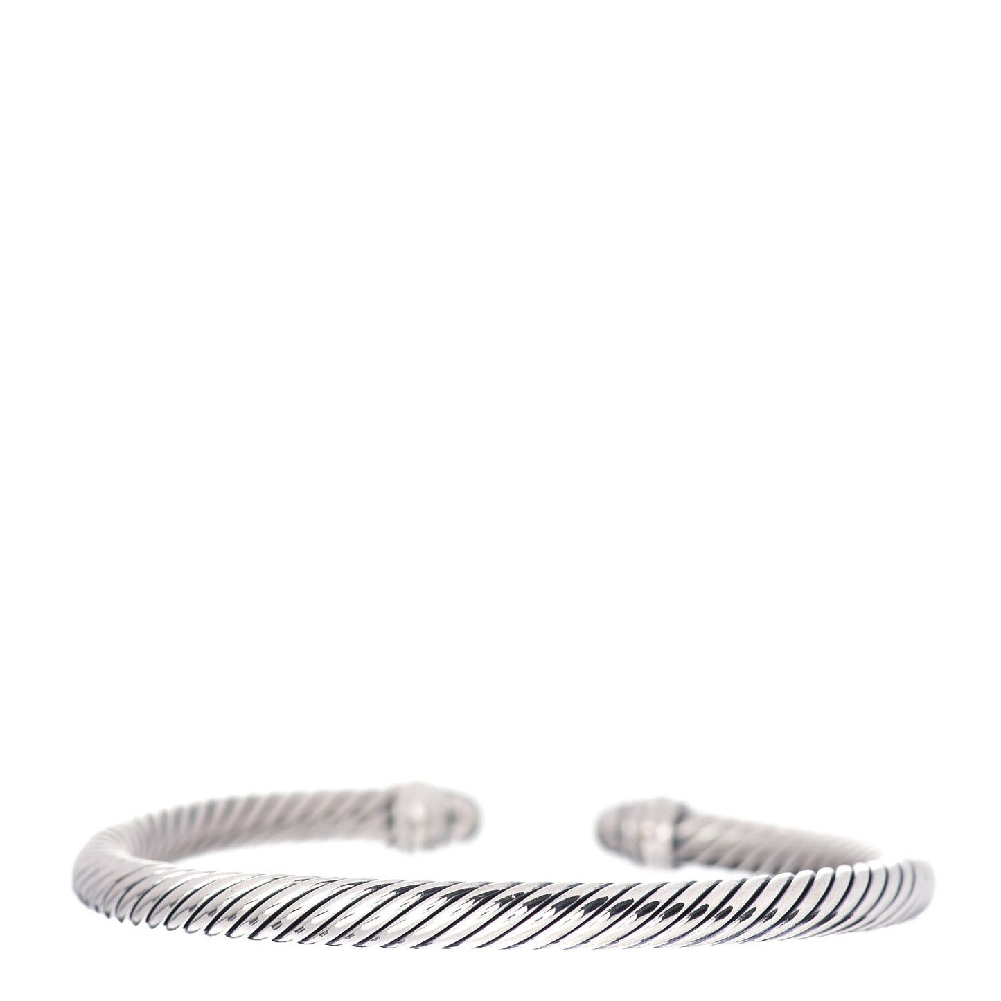 Sterling Silver Pave Diamond 5mm Cable Classics Bracelet