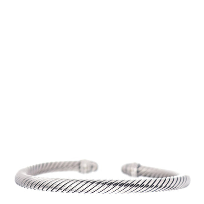 David Yurman Sterling Silver Pave Diamond 5mm Cable Classics Bracelet 3 of 4
