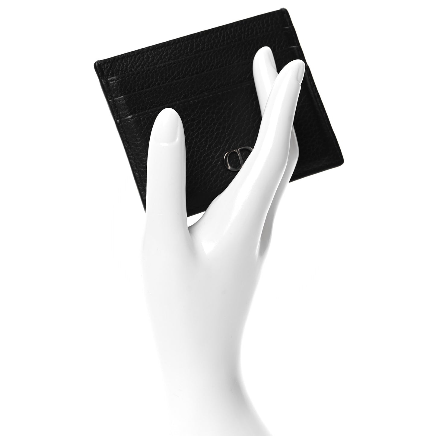 HOMME Grained Calfskin CD Icon Card Holder Black