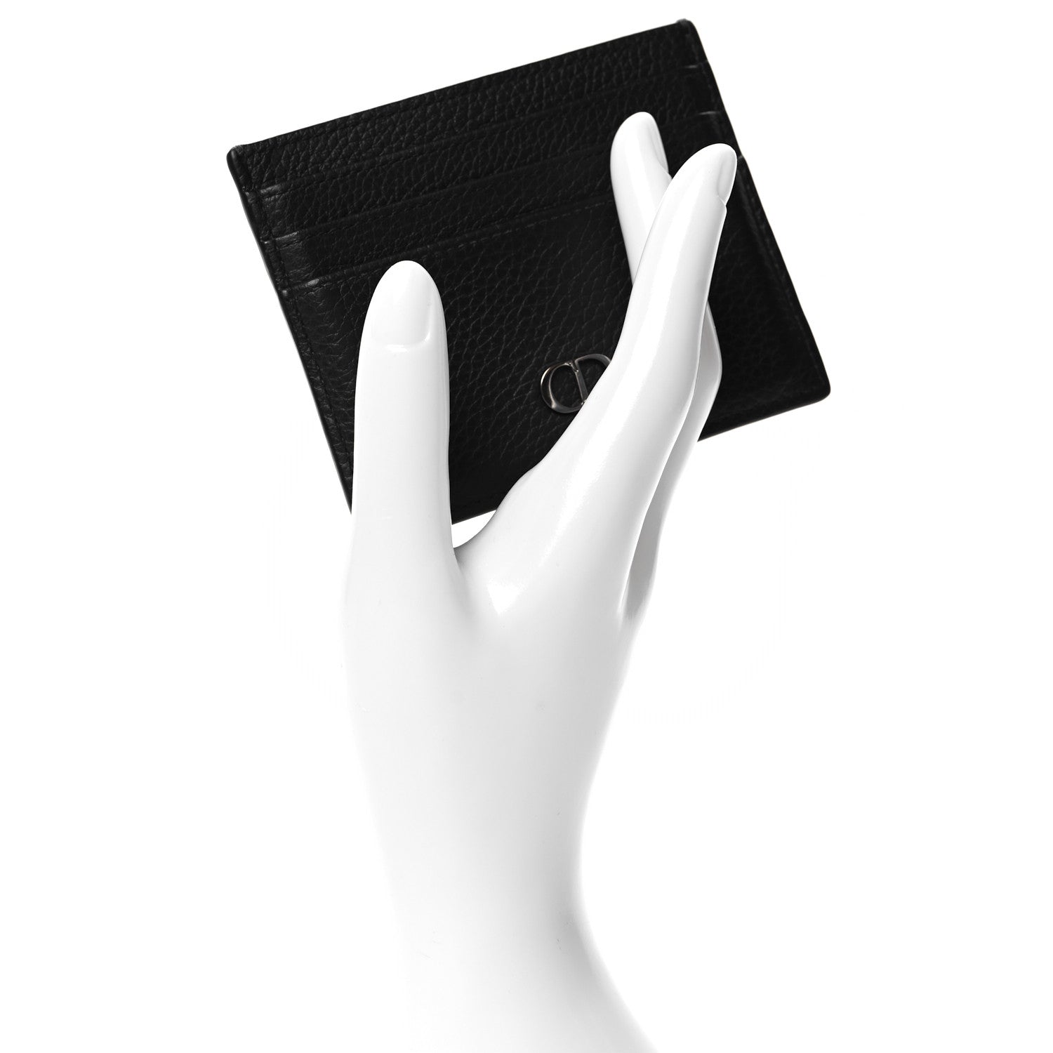 Christian Dior HOMME Grained Calfskin CD Icon Card Holder Black 2 of 7