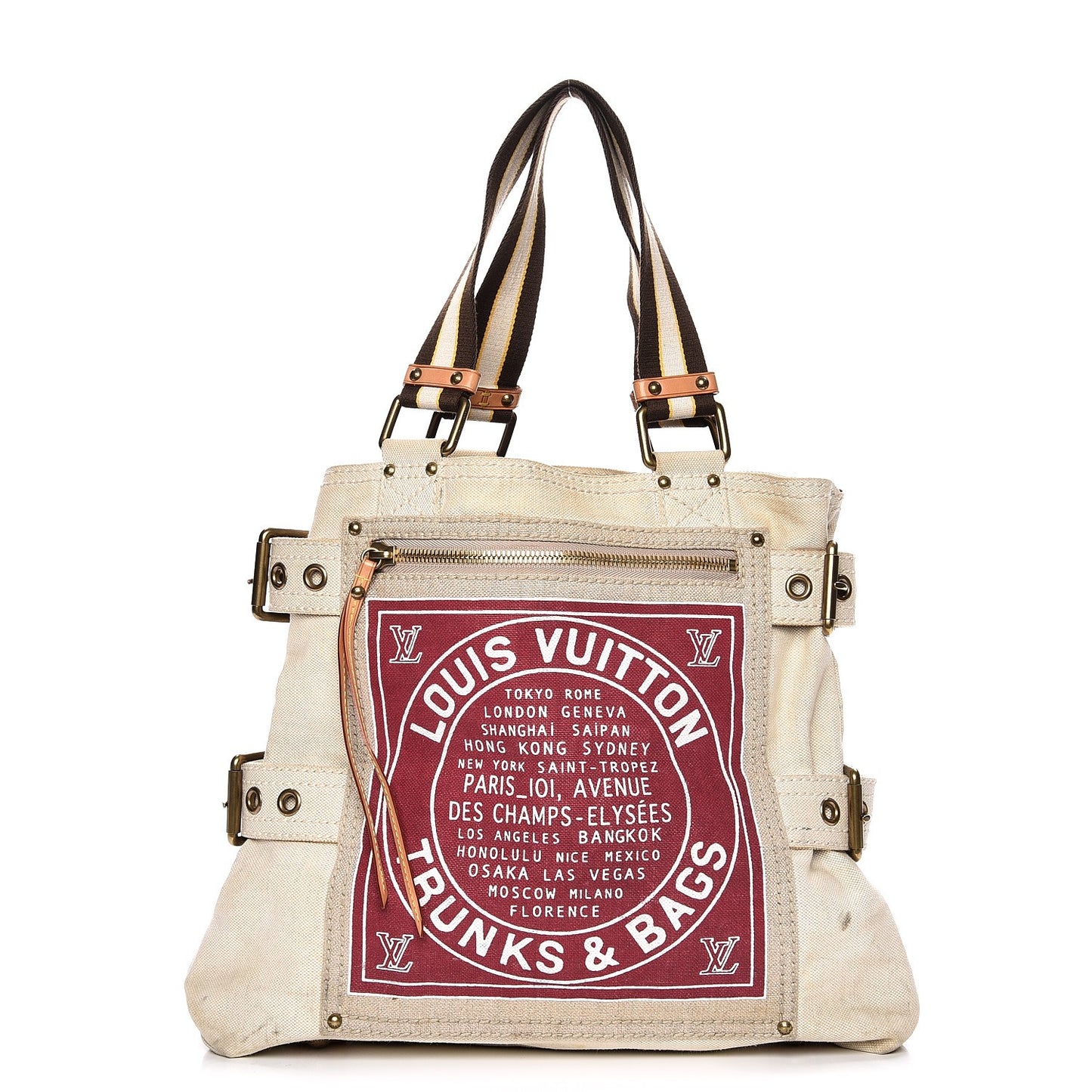 Toile Globe Shopper Cabas MM Red