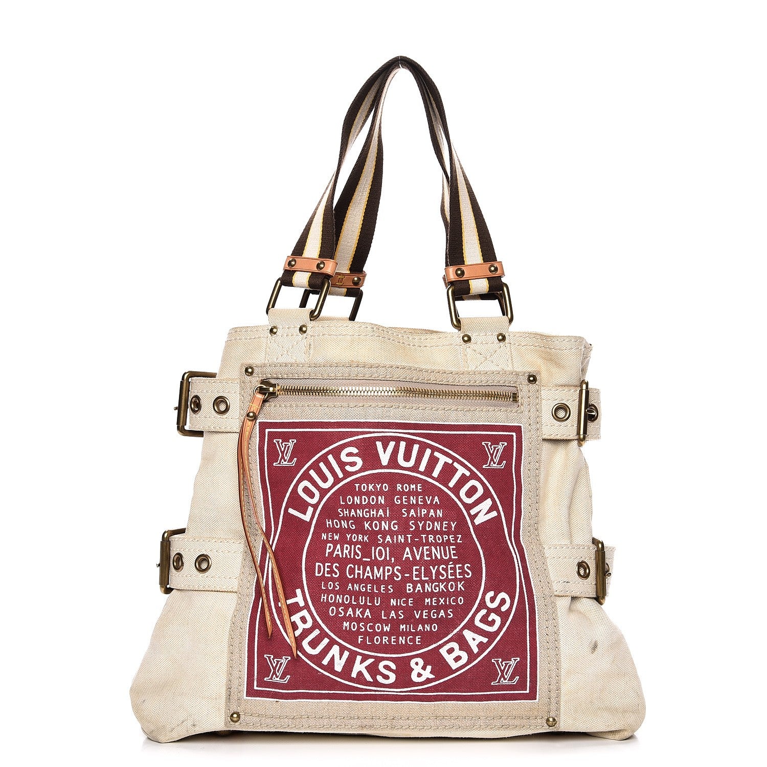 Louis Vuitton Toile Globe Shopper Cabas MM Red 1 of 16
