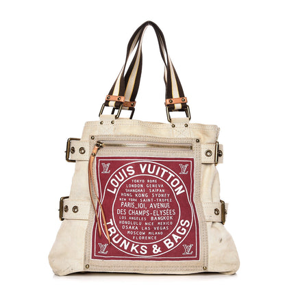 Louis Vuitton Toile Globe Shopper Cabas MM Red 1 of 16