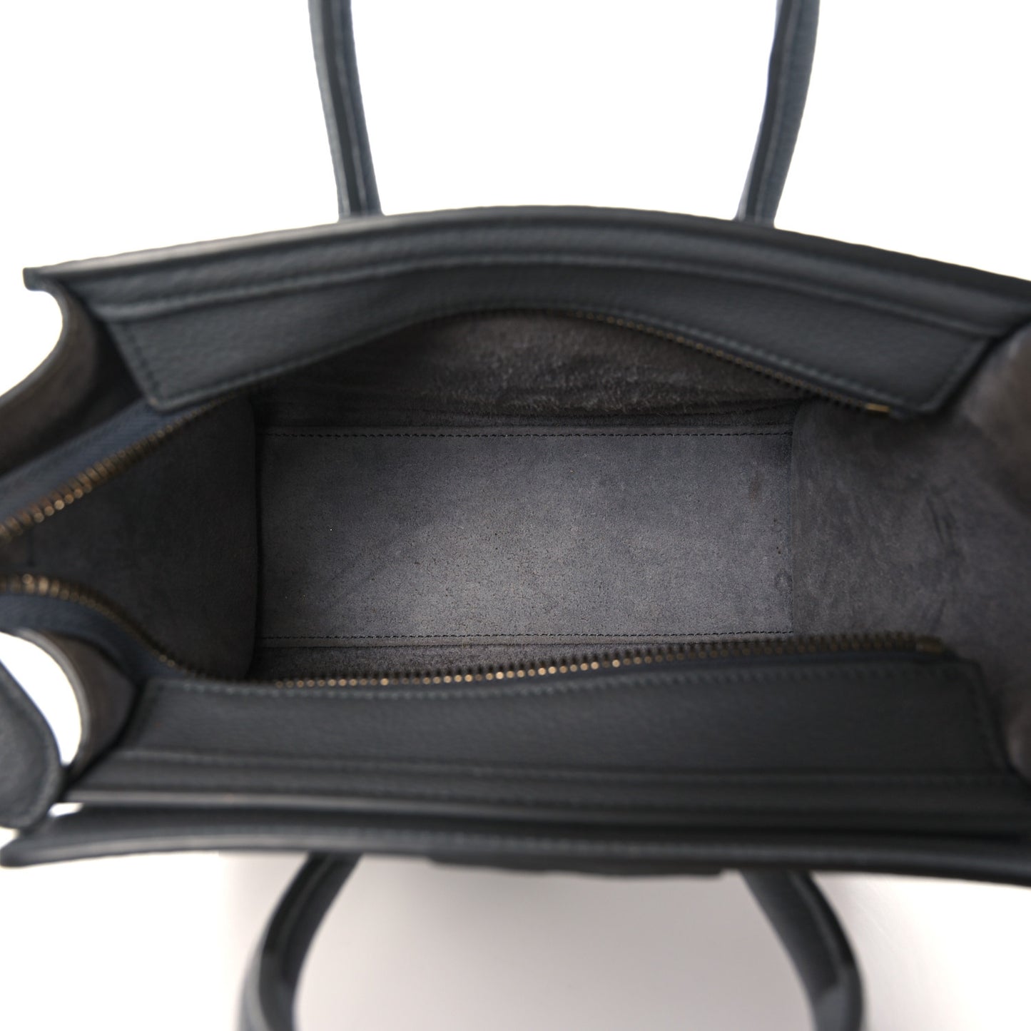 Drummed Calfskin Nano Luggage Kohl