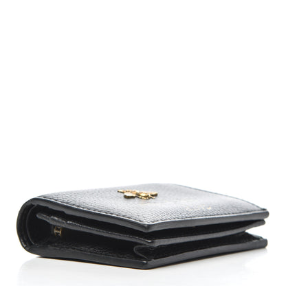 Gucci Pebbled Calfskin Animalier Card Case Black 7 of 19