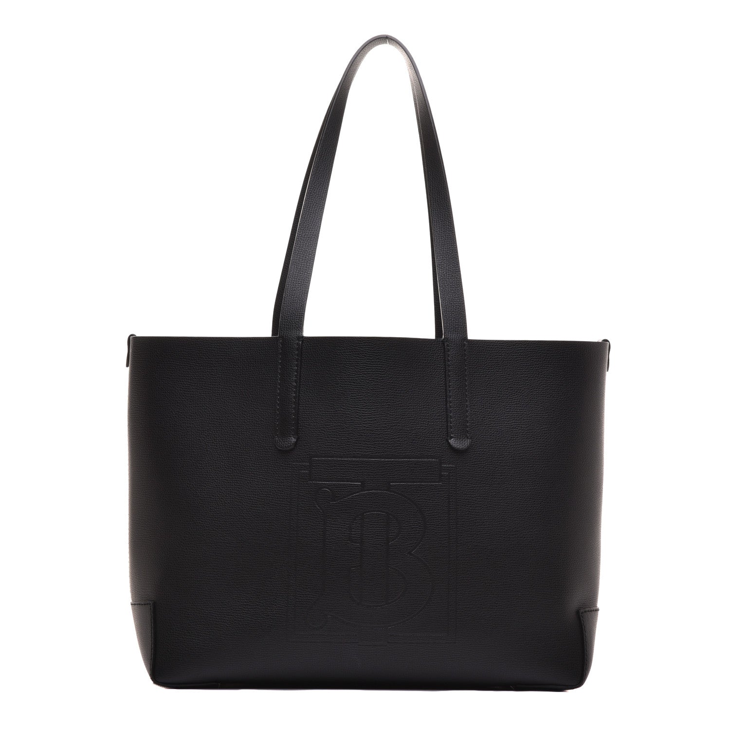 Burberry Calfskin TB Motif Embossed Medium Tote Black 1 of 8