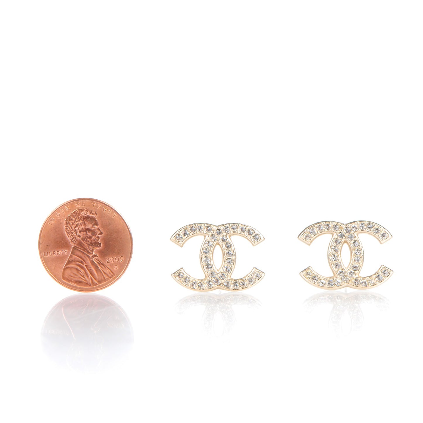 Crystal CC Earrings Gold