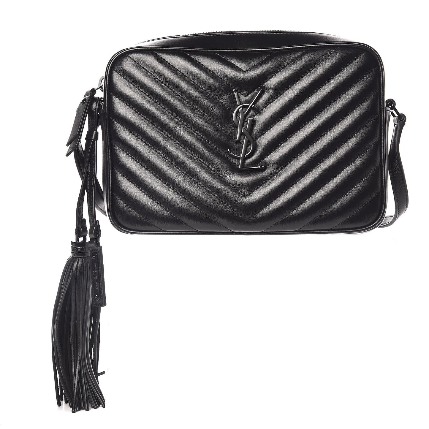 Calfskin Matelasse Monogram Lou Camera Bag Black