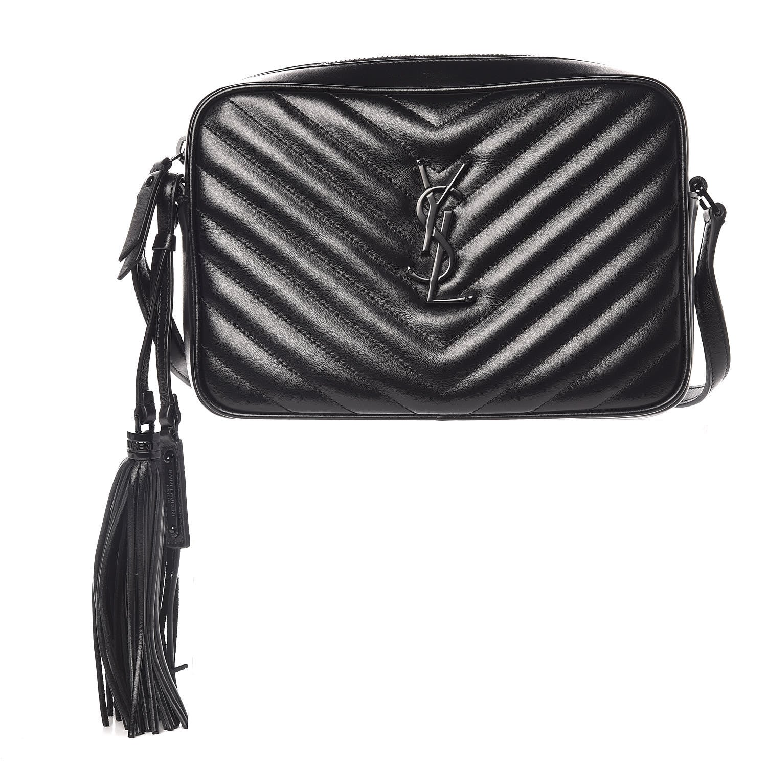 Saint Laurent Calfskin Matelasse Monogram Lou Camera Bag Black 1 of 9